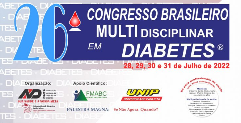 Marque na agenda: 26.º Congresso Brasileiro Multidisciplinar em Diabetes